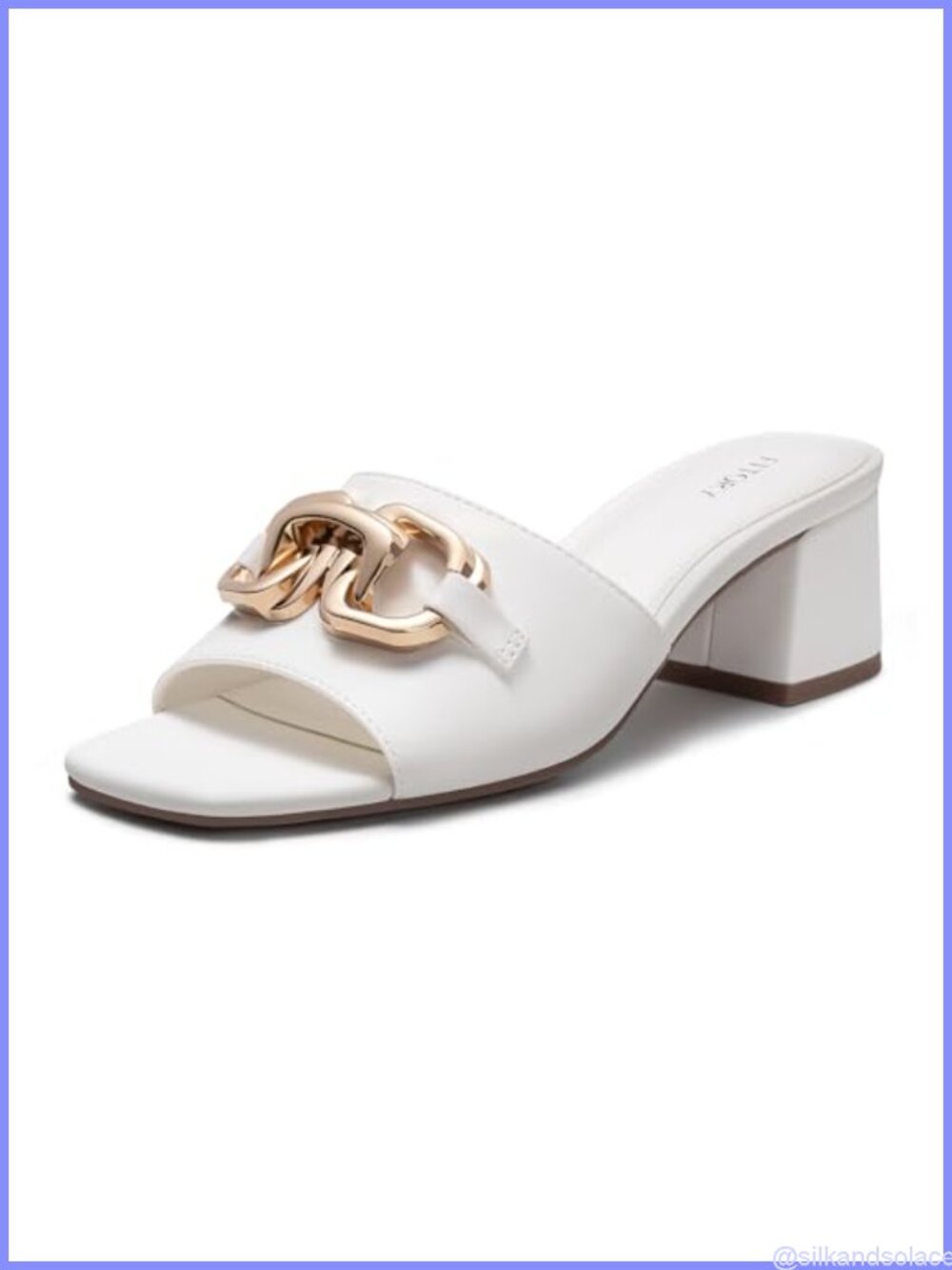Women's Low Heel Chunky Block Sandals Square Open Toe Faux Leather Ankle Strap